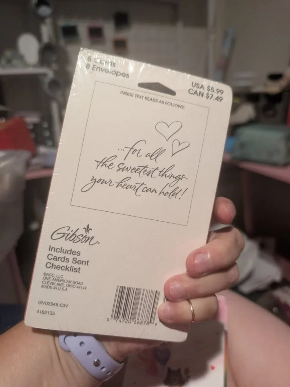 Gibson Valentine's Day Note Cards Set of 8 with Envelopes - 25% Off 5+ Items